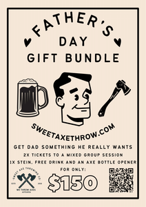 Voucher for Axe Throwing, Stein & Axe Bottle Opener